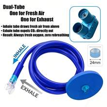 Anti-Tangle Snorkel With Surface Marker Buoy, Suitable For Snorkeling, Freediving And Underwater Use - Blue - View 5