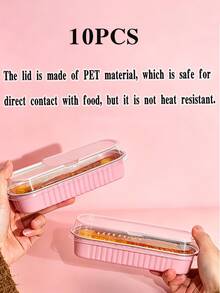 1/10/20PCSMini Aluminum Foil Loaf Pans With Lids&Matching Spoons,Rectangular Baking Containers,Multipurpose Cake Muffin Cheesecake Flan Pudding Bakeware Cups,Portable Food Storage Trays Picnic,Wedding,Graduation Party,Catering&Daily Dessert Display - Multicolor - View 10