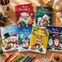6pcs/Set Christmas Coloring Book Set - Children's Cartoon Doodle Drawing Book Collection, Suitable For Early Learning, Cognitive Development And Fun Painting Coloring; Perfect Gift For Birthday/Holiday (Especially Christmas), Also Suitable For Office And Study, Back To School Season And Other Occasions. - Multicolor - View 5