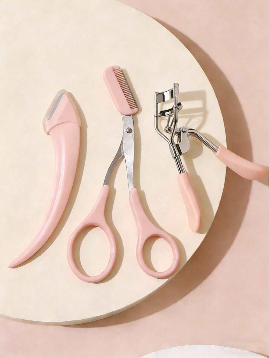 Brodark Juego de 2 piezas para recortar cejas, rasuradora de cejas curva con peine y tijeras para cejas, herramientas de belleza para principiantes, accesorios de depilación unisex