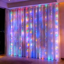 Garden Decor, Remote Control 8 Flashing Modes Fairy Lights, Wedding Party Decoration String Lights, Sparkling USB Powered Curtain Lights Suitable For Christmas, Halloween, Living Room, Bedroom, Kitchen Atmosphere Decoration Hanging Colorful Lights, Holiday Decoration, Garden Decoration Hanging String Lights, Fairy Tale Garland Decoration, Indoor Wall Decoration, Camping Decoration String Lights, Birthday Decoration Hanging String Lights - USB Curtain Light String - View 19