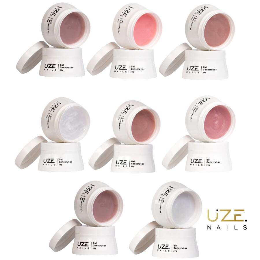 Gel Construtor Natural E Luminous Star 25g Uze Nails Alongamento Extensão De Unhas Molde F1 Fibra - Natural Nude - Visão 1