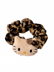 Miniso Hello Kitty 豹紋卡通貓絨毛髮圈 1入 柔軟彈性輕盈 女款 日常派對禮物 - style2 - 查看 6