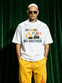 Herren Sommer Lässig Weich Rundhals Kurzarm-Shirt, Vintage Arbeitskleidung Herren Muster Grafik geeignet für den täglichen Gebrauch. - Weiss - Übersicht 3