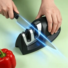 Mini Cute Mouse-Shaped 2-Stage Portable Knife Sharpener, Compact And Lightweight Blade Sharpening And Polishing Tool, Non-Slip Stable Base, Easy To Clean And Durable, Suitable For Home Cooking, Camping, Travel, Outdoor Picnic, BBQ, Includes Metal Mesh Cloth For Daily Knife Maintenance - Multicolor - View 3
