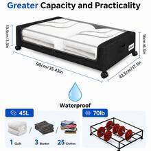 STOZLE Under The Bed Storage Containers, XXL 15.85 Gallon Rolling Metal Drawer, Height Under Bed Shoe Storage, Large Rolling Under Bed Clothes Storage Drawers With Lid For Room - Ver 2