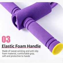 1pc Multi-Tube Resistance Band, 4/6/8-Tube Resistance Band With Non-Slip Foot Pedal And Foam Handle, Suitable For Core Training, Yoga And Full Body Workout - Multicolor - View 7
