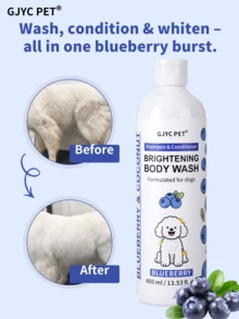 GJYC PET Dog Whitening Shampoo - Pet Grooming Brightening Shampoo, Creates Bright White Fur - Enhances Shine And Softness - Blue - View 2