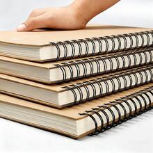 32K/A5/16K/A4/8K Spiral Bound Blank Sketchbook 60 Sheets 180GSM Classic Cover Loose Leaf For Sketching Journaling Notes Diary Suitable For Art Students - Single Piece - View 1