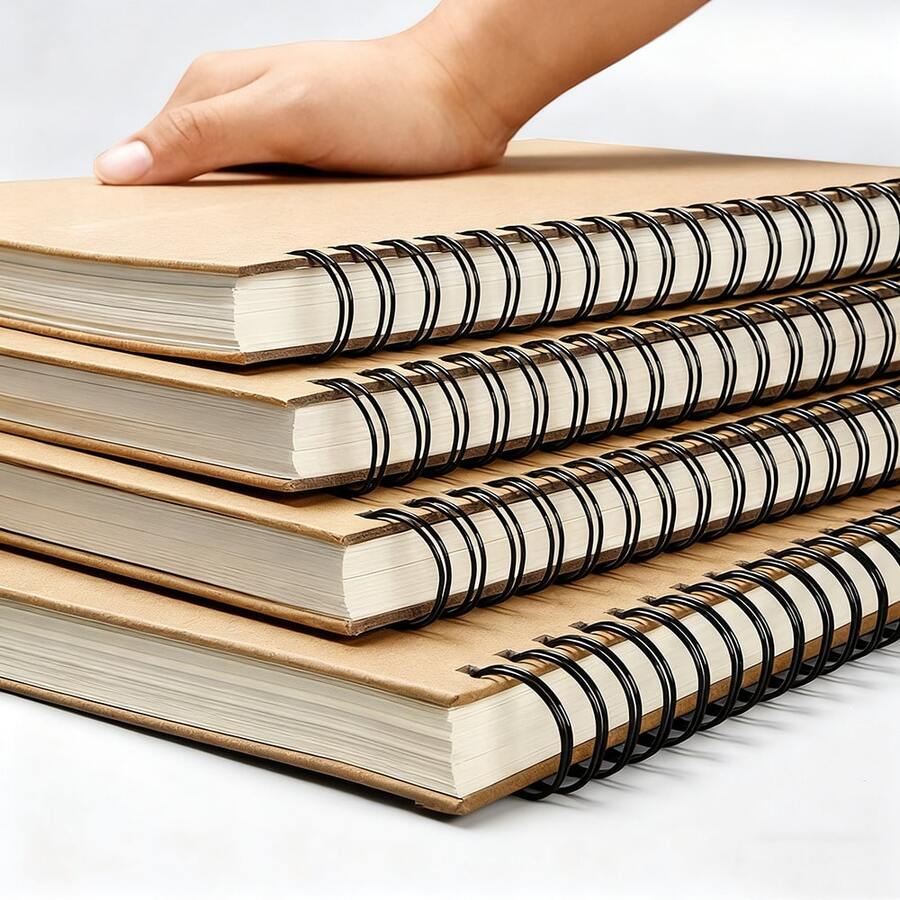 32K/A5/16K/A4/8K Spiral Bound Blank Sketchbook 60 Sheets 180GSM Classic Cover Loose Leaf For Sketching Journaling Notes Diary Suitable For Art Students - Single Piece - View 1