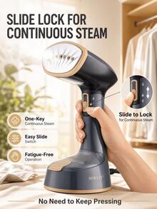 SOKANY3065 Foldable Handheld Steamer, Fast Heating, Powerful Steam, Wrinkle Removal, Portable Mini Iron, Suitable For Home, Travel, Office - Black - View 7
