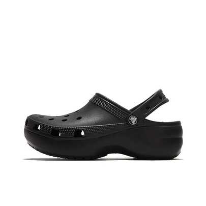 Crocs卡駱馳 Classic Platform Clog 雲朵 沙灘 厚底增高 透氣克駱格時尚休閒 洞洞鞋 4.1cm 女款 黑色