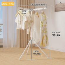 Tendedero de pie para ropa, dormitorio y hogar, tendedero interior para balcón, barra simple para colgar ropa, móvil, plegable y de almacenamiento - multicolor - Ver 14
