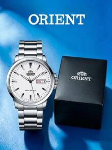 Orient 男士機械錶，自動機械機芯腕錶，白色錶盤鋼帶設計，雙日曆顯示。耐刮且耐用，經典商務休閒風格。這款精準耐用的男士腕錶也是專業日常穿搭的高品質配件。這是一款高品質的男士腕錶，是送禮或自用的最佳選擇。型號：RA-AA0C03S19B。 - 均碼 - 查看 7