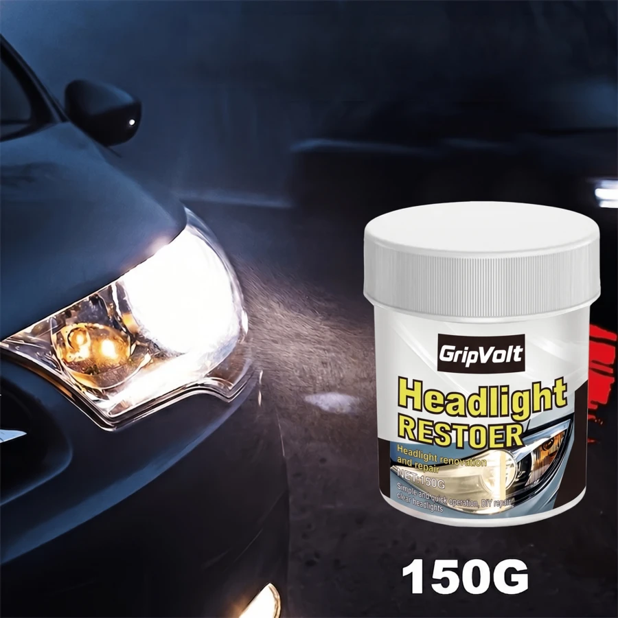 Pasta para Restauração de Faróis, Repara Faróis de Carro Amarelados e Embaçados, Fácil de Usar, Adequada para Todos os Modelos de Carro - A - Visão 1