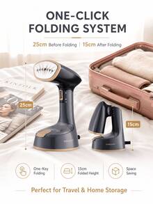 SOKANY3065 Foldable Handheld Steamer, Fast Heating, Powerful Steam, Wrinkle Removal, Portable Mini Iron, Suitable For Home, Travel, Office - Black - View 5