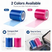 1 Gulungan Film Pelindung yang Dapat Digunakan Kembali, 100 Lembar Film Pelindung Permukaan Sentuh Transparan Tahan Air, Cocok untuk Gagang Pintu, Sakelar, Remote Control, Penutup Dudukan Toilet, dll., Ideal untuk Perjalanan, Hotel, Penggunaan di Rumah dan Hadiah. - MultiWarna - View 2