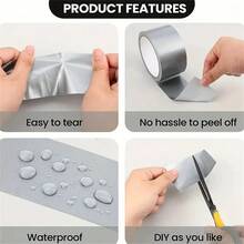 2pcs High Strength Duct Tape, High Viscosity Non-Tear, Hand Tear Residue-Free, Heat Resistant, Suitable For Pipe Repair, Sealing, Packaging, Carpet Anti-Slip, General Home & Industrial Use - 4cm*10M - View 12