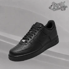 Nike Air Force 1 Low LE Black 2021 Grade School Shoes, Thoughtful Present For Kids Daily Wear And Weekend Walks, Smooth Solid Black Timeless AF1 Trainers, Durable All-Match Low-Top Fashion Sneakers Suitable For All Youth Daily Outfits,DH2920-001 - 黑色 - 查看 1