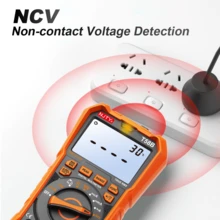 NJTY Digital Multimeter True Auto-Ranging Dual Display Non-Contact Voltage Tester 80° Support Bracket Voltage Temperature Frequency Meter For Automotive Industrial Home Appliance Repair - Burnt Orange - View 6