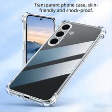 Casing Ponsel Silikon Transparan Tahan Guncangan, Pelindung Ponsel Anti Jatuh Tahan Guncangan, Casing Pelindung Seluruh Bodi, Pelindung Cangkang Lunak, Casing Transparan Anti Jatuh Empat Sudut, Casing Ponsel TPU, Casing Anti Jatuh Kelas Militer, Casing Ponsel Warna Polos Sederhana, Ringan dan Portabel, Unisex. - Clear - View 2