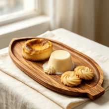 Vassoio in legno di palissandro a forma di foglia vintage - Vassoio moderno per dolci, spuntino, caffè, piatto da portata, vassoio ovale in legno, piatto per formaggi, vassoio da cucina, adatto per bar, ristorante, soggiorno, camera da letto, ingresso cucina e tavolino da caffè, divano e uso di stoccaggio, adatto per uso domestico e ristorante, regalo ideale per famiglia e amici, accessori da cucina, picnic - Visualizzare 3