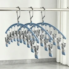 OBOVAY 高級防風晾衣架，防風衣架，加厚不鏽鋼晾衣架，適用於晾曬襪子、胸罩、內衣、絲襪和手套（旅行必備，毛巾夾，海灘毛巾夾，多功能旅行收納晾衣架） - 彩色 - 查看 13