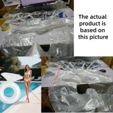 1pc White Transparent Diamond-Shaped Inflatable Swimming Ring - Made Of PVC, Suitable For Adults, Pool Party, Beach Leisure, Bachelor Party Gift, Wedding Decoration, Pool Inflatable, Beach Essentials, Pool Float - Multicolor - View 11