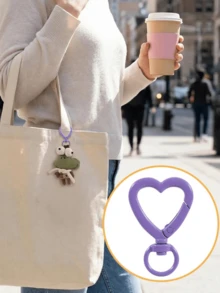 10/30pcs Colorful Rotating Heart-Shaped Lobster Clasp Hooks, Suitable For Bags, Dog Leashes, DIY Jewelry Making Accessories - Heart-shaped Keychain - View 8