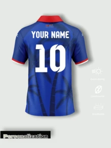 1pc Personalized 2026 Haiti Home Polo Football Jersey Shirt, And Sports Summer - Blue - View 3
