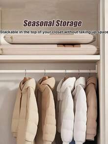 1Pc Down Jacket Compression Dust Cover Wardrobe Clothes Dust Bags, New Transparent Window Hanging Hanger Bags With Self-Compression Zipper - 40% Compression, Suitable For Bedroom, Home And Dorm, Can Store Down Jackets, Suit, Shirts And Other Clothes - Multicolor - View 4