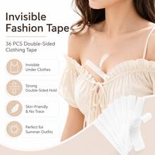36pcs Women's Invisible Anti-Exposure Tape, Fashion Double-Sided Adhesive, Neckline, Strap, Deep V Dress, Summer Clothing, Skin-Friendly - Multicolor - View 3