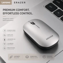 Lenovo N320 Ergonomic Optical Tracking Silent Bluetooth + 2.4G Wireless Mouse, Silver, Computer Mouse, Office Mouse, Compatible With PC And Phone - View 4