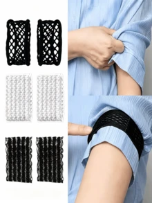 2/4/6/8/10pcs Cuff Fixing Bands, Non-Slip Arm Bands, Comfortable & Non-Constricting, Seamless, Detachable, Suitable For Long Sleeve Shirts, Blouses, Sweatshirts, Etc., Can Shorten Sleeve Length And Tighten Cuffs - Multicolor - View 1