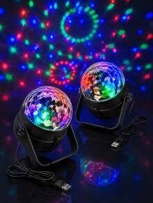 1pc [Party Atmosphere Light] USB Powered Colorful Dot Projection Light, Circular Scattered Dot Room Light Effect | Suitable For Bedroom, Dorm, Living Room, Party - Multicolor - View 6