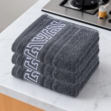 3 Packs Luxury Towels Ultra-Soft, Spa-Grade High Water Absorbency Fabric, Quick-Drying, Skin-Friendly, Fade-Proof & Lint-Free, Retro Neutral Color Matching With Random Geometric Patterns - Multicolor - View 9