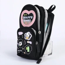 1pc Creative Telescopic Pencil Case Student Stationery Storage Bag Cute Solid Color Pen Holder Cute Pencil Cup Girls Gift Pencil , First Day Of School - Multicolor - View 6