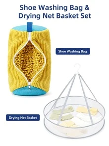 1pc Shoe Washing Bag For Washing Machine, 360° Deep Cleaning, Anti-Deformation, Reusable With Snowflake Lining, Perfect For Sneakers And Casual Shoes - Multicolor - View 11