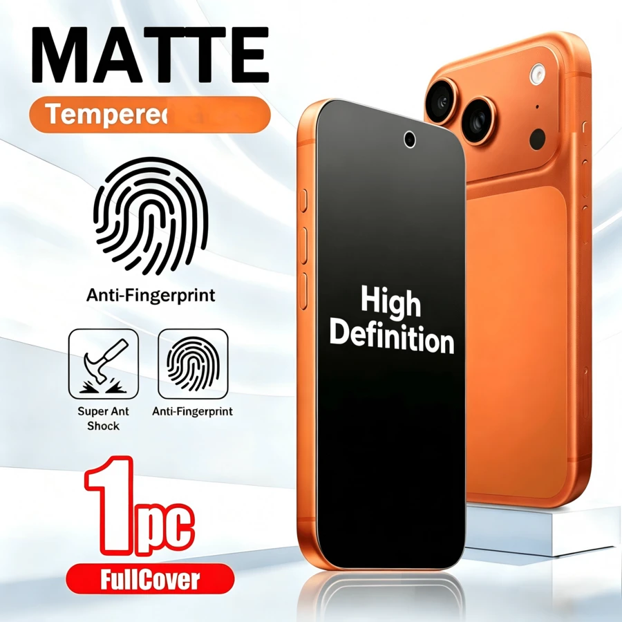 1片 霧面防指紋鋼化玻璃螢幕保護貼 適用於 iPhone 17/17 Plus/17 Pro/17 Pro Max 遊戲磨砂螢幕保護貼 - 1PC - 查看 1