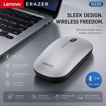 Lenovo N320 Ergonomic Optical Tracking Silent Bluetooth + 2.4G Wireless Mouse, Silver, Computer Mouse, Office Mouse, Compatible With PC And Phone - View 7