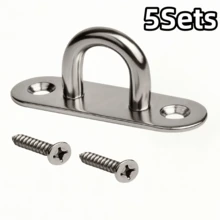 1Set/2/4Sets Heavy Duty Rectangular Pad Eye Ring Hook U-Shaped Design Screw Mount Hanging Bracket, Suitable For Hammocks, Fitness Equipment And Boat Deck Home Use - Multicolor - View 15