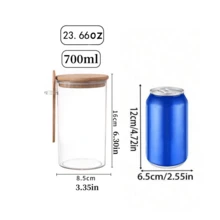 A Plastic Sealed Container With A Spoon Included, Suitable For Storing Coarse Grains, Seasonings, Dried Fruits, Coffee And Small Snacks. There Are Three Different Capacities To Meet Your Daily Needs. Lightweight And Easy To Carry,With An Open Design - Transparent - View 10
