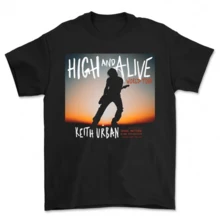 Camiseta unisex de algodón de la gira mundiIal High and Alive de Keith Urban (TS257) - Negro - Ver 1