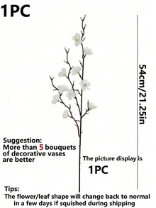3/9/14pcs Artificial White Plum Blossoms, Suitable For Home, Hotel, Office, Wedding And Garden Decoration. Perfect For Home Decor, Living Room, Wedding Centerpieces, Engagement Handmade Floral Arrangements, Birthday Gifts And Other All-Season Uses - White - View 15