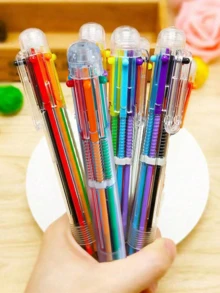 1pc 6-In-1 Ballpoint Pen, Minimalist Portable Multi-Function Writing Pen, Suitable For Students And Writing - A - View 4