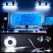 LQHZMYY 0.3 Meters To 5m Flexible COB LED Light Strip With Physical Button Switch And Adhesive Backing, Self-Adhesive Backplate For Easy Installation, Cuttable To Any Length, Suitable For Mirror, TV Backdrop, Picture Frame, Cabinet, Home Decor, DIY Lighting And Office Decoration - Pure White Light - View 9