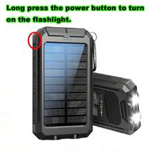 太陽能行動電源 10000mAh 便攜式太陽能充電器 戶外外接備用電源 初次充電可能較快耗盡 電量顯示在 2 次充放電循環後恢復正常 雙 USB 5V 輸出/LED 手電筒 適合露營、旅行、畢業禮物、單身派對禮物、伴娘禮物、父親節禮物、萬聖節裝飾、萬聖節禮物、伴娘邀請禮物 - 黑色 - 查看 3