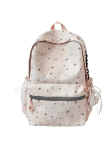 New Star Pattern Japanese & Korean Style Versatile Fashion Minimalist Casual Travel Backpack, Large Capacity Multi-Functional Couple Backpack (Without Pendant) - Multicolor - View 16