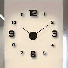 1pc Large Outdoor Yard Wall Clock, Adhesive DIY Wall Clock, Easy Installation Without Damaging Walls, 3D Decorative Wall Clock, Farmhouse Style For Indoor & Outdoor, Suitable For Yard, Living Room - A - View 2