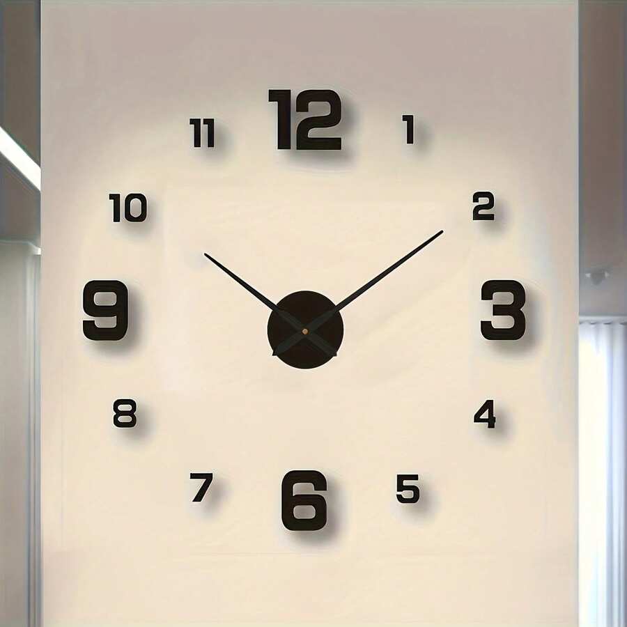 1pc Large Outdoor Yard Wall Clock, Adhesive DIY Wall Clock, Easy Installation Without Damaging Walls, 3D Decorative Wall Clock, Farmhouse Style For Indoor & Outdoor, Suitable For Yard, Living Room